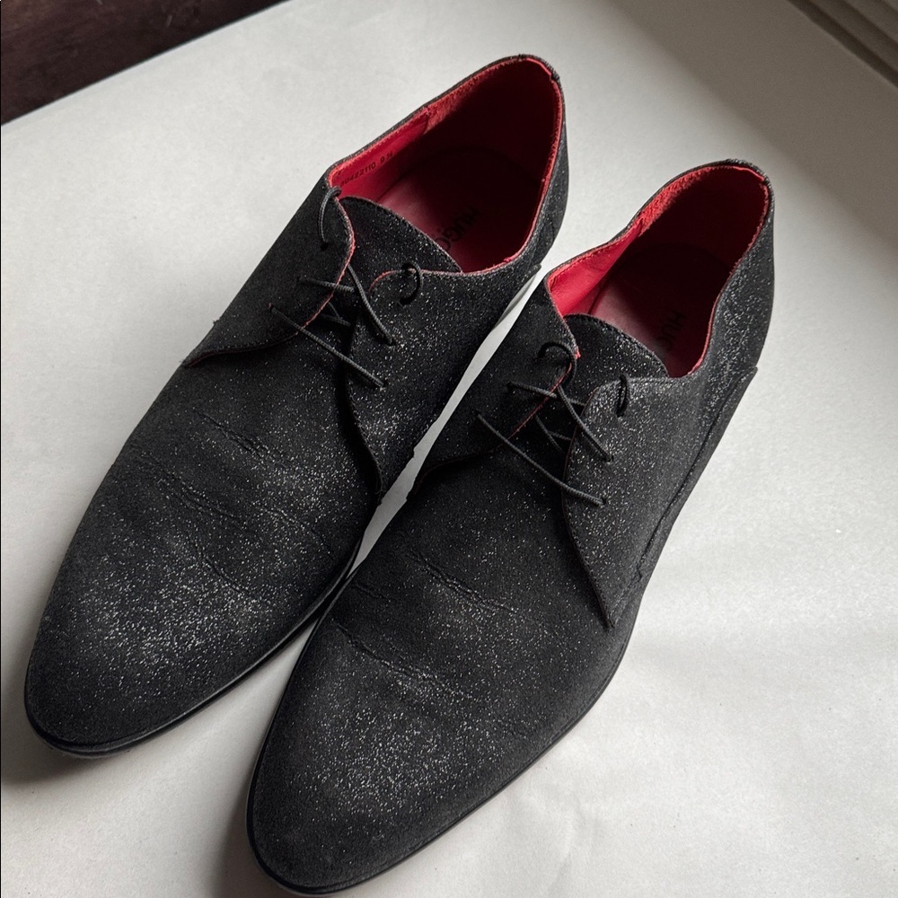 Hugo Boss Men's 9.5 Appeal Glitter Derby Oxford shoes Dressy Party Luxury Flashy